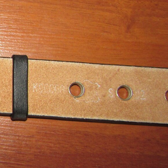 Black Genuine Leather Grommet Belt - Small - Picture 8 of 10